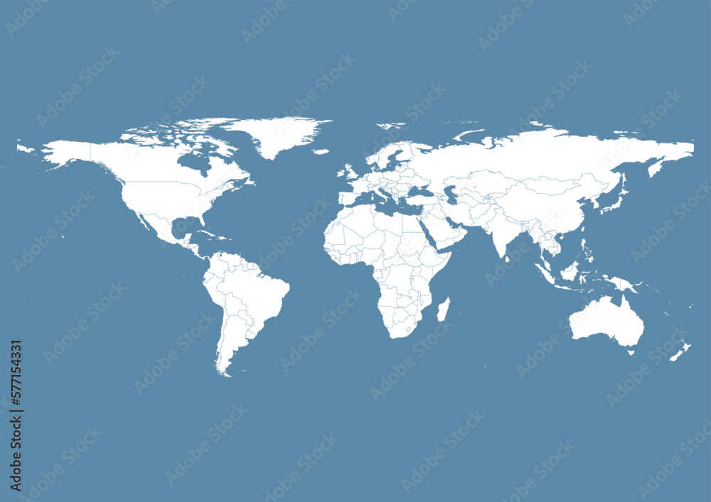 Vector world map - with Air Force Blue (Raf) color borders on background in Air Force Blue (Raf) color. Download now in eps format vector or jpg image. Vector world map - with Air Force Blue (Raf) color borders on background in Air Force Blue (Raf) color. Download now in eps format vector or jpg image.