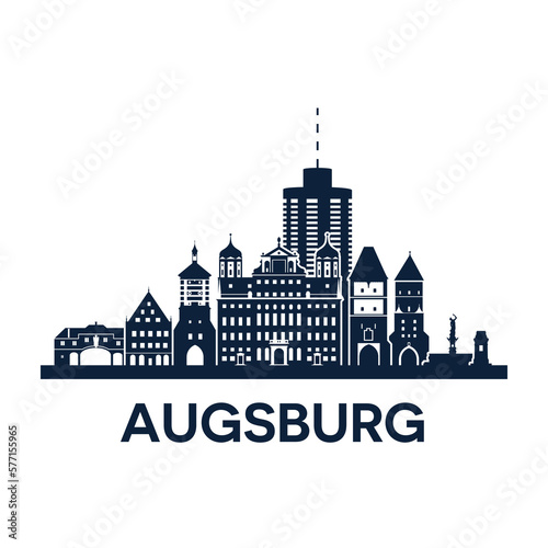 Abstract skyline of city Augsburg, vector illustration