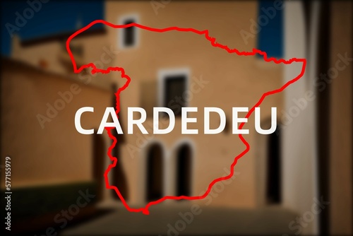 Cardedeu: Der Name der spanischen Stadt Cardedeu in der Region Catalonia vor einem Hintergrundbild photo