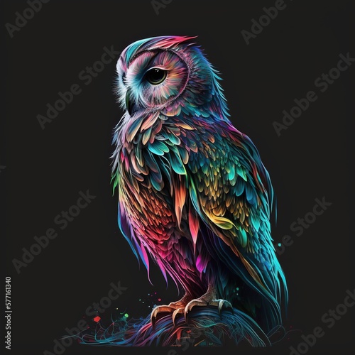 colored owl illustration