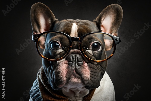 french bulldog with glasses portrait © rodrigo