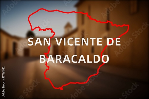 San Vicente de Baracaldo: Der Name der spanischen Stadt San Vicente de Baracaldo in der Region Basque Country vor einem Hintergrundbild photo