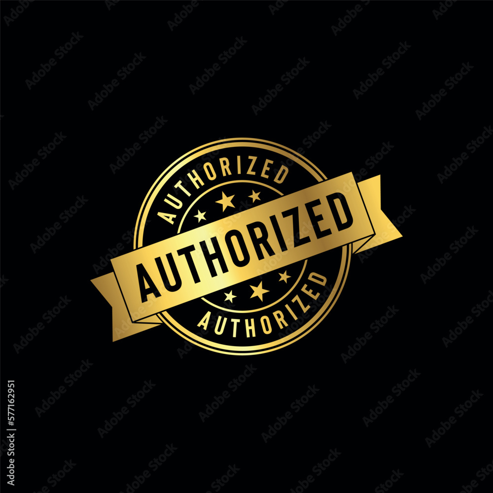 Authorized Golden Stamp Seal Vector Template Authorized Golden Stamp Seal Vector Template