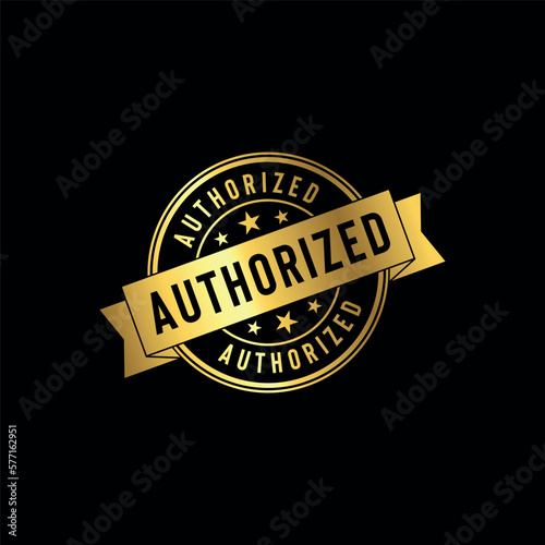 Authorized Golden Stamp Seal Vector Template