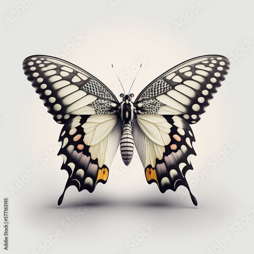 Generative AI - Butterfly isolated on white background