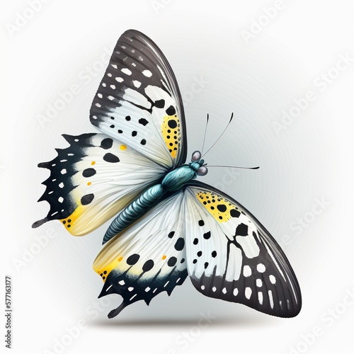 Generative AI - Butterfly isolated on white background