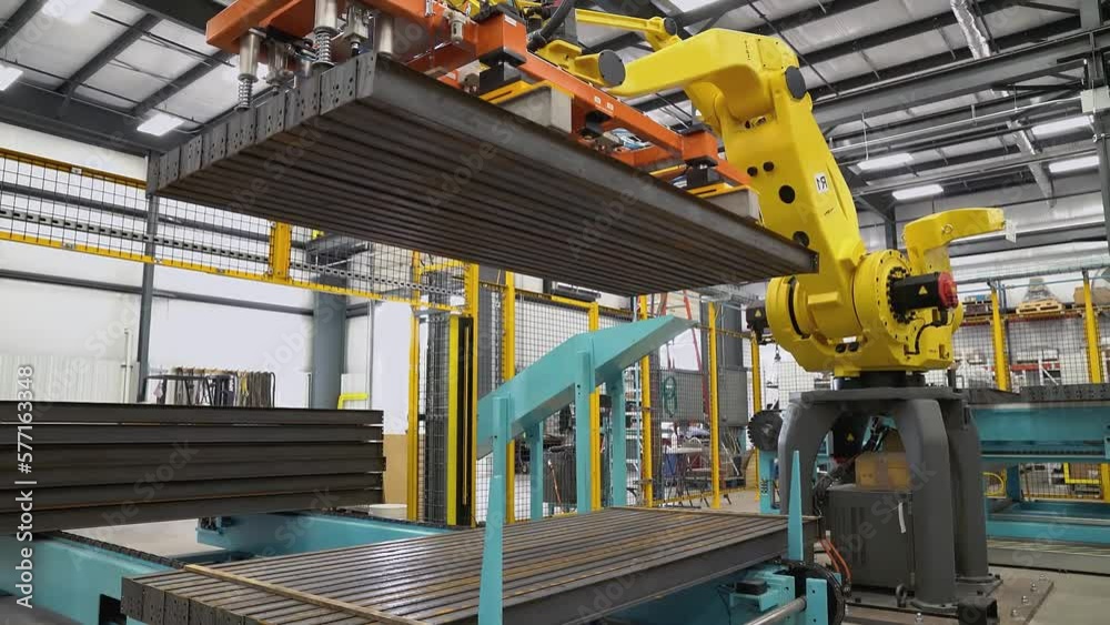 Robotic Arm. Automated machine. Robotic equipment. Modern technology and automation. Conveyor line. Industrial factory. Robotic Arm. Automated machine. Robotic equipment. Modern technology and automation. Conveyor line. Industrial factory.