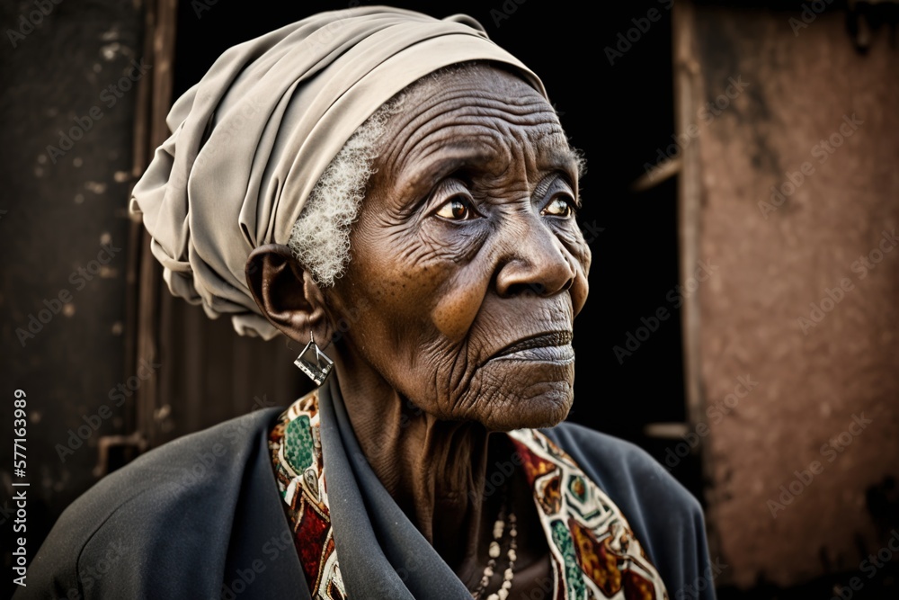 Portrait of old Ethiopian woman. generate by ai Portrait of old Ethiopian woman. generate by ai
