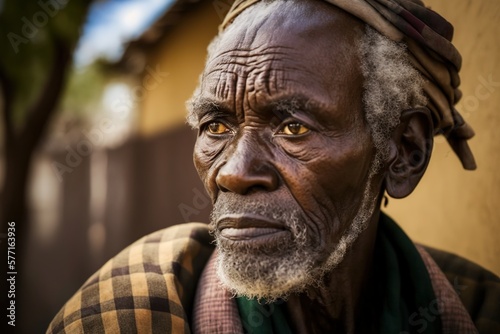 Portrait of old Ethiopian man. generate by ai