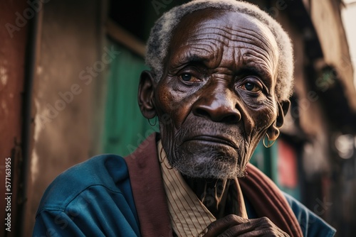 Portrait of old Ethiopian man. generate by ai