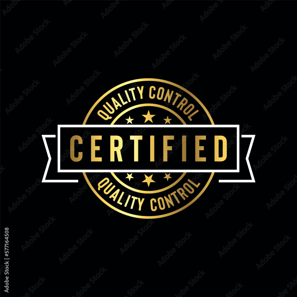 Certified Golden Stamp Seal Vector Template