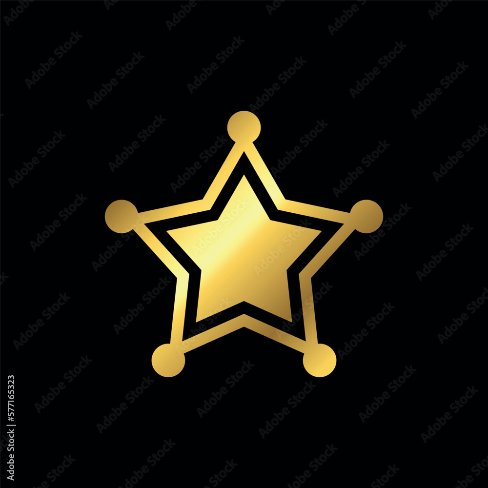 Gold Star Decorative Icon Vector Template Gold Star Decorative Icon Vector Template