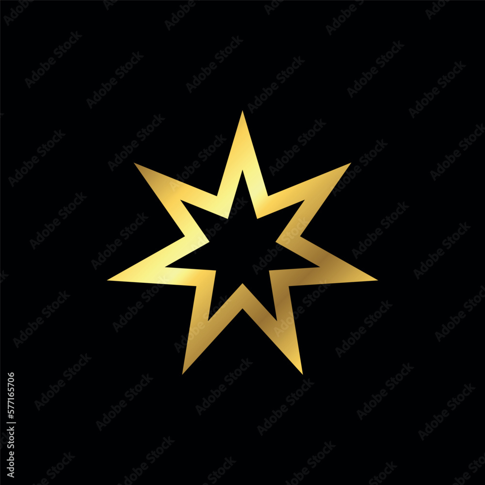Gold Star Decorative Icon Vector Template Gold Star Decorative Icon Vector Template
