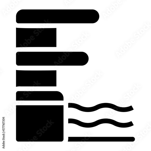 diving platform glyph icon