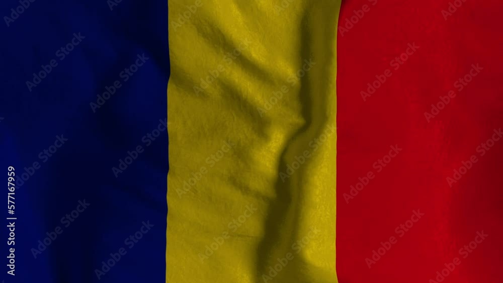 Romania flag. Animation of the Romania flag. 4K Romania flag. Animation of the Romania flag. 4K