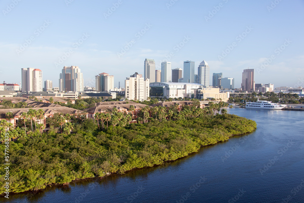 Tampa City Harbour Island And Downtown Skyline
