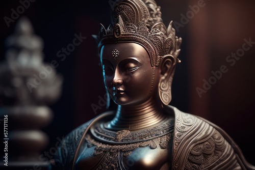 buddha statue with beautiful background Generative AI Art Illustration