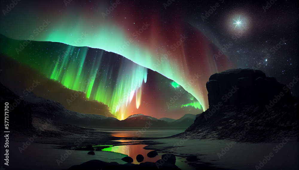 An image of a natural phenomenon, such as a meteor shower or aurora borealis generated by AI