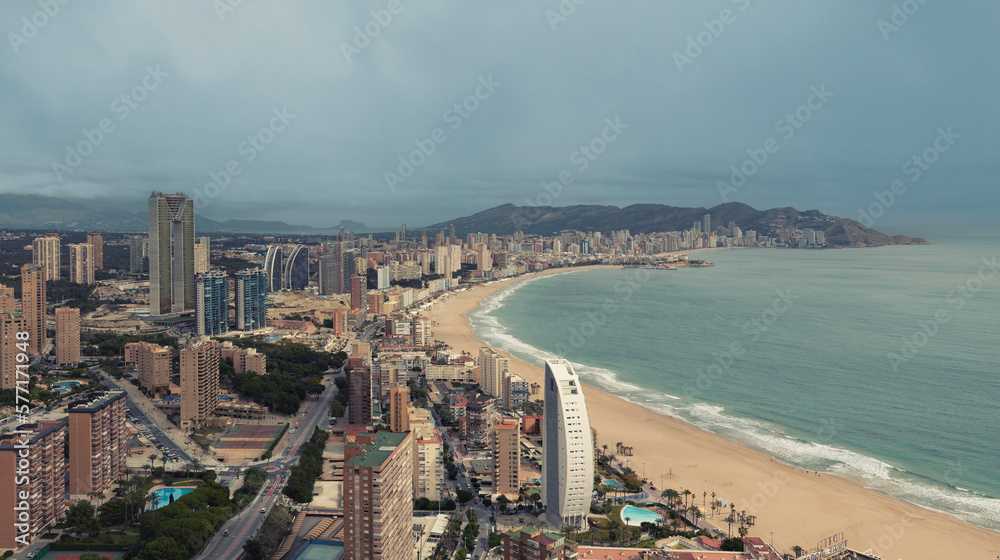 Panorama of the city of Benidorm from above
