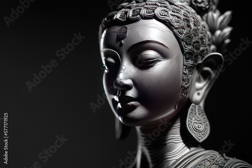 close up of buddha statue Generative AI Art Illustration