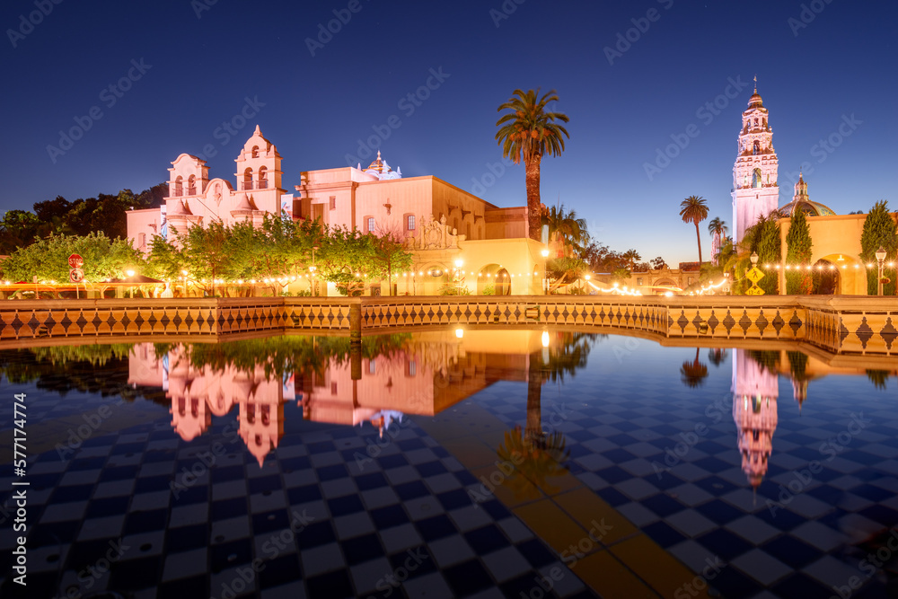 San Diego, California, USA City Park at Night