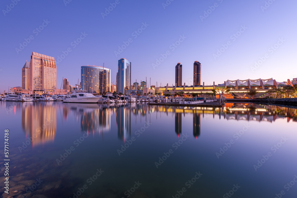 San Diego, California, USA downtown skyline at the Embarcadero