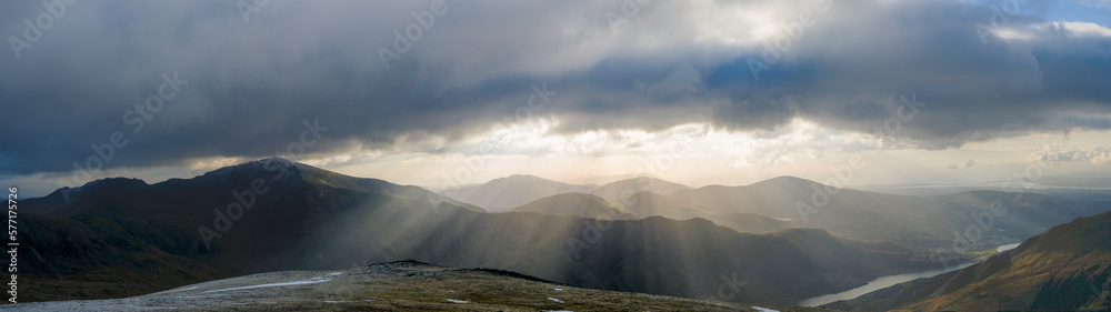 Snowdonia, Wales- Panoramic view of the Ogwen Valley