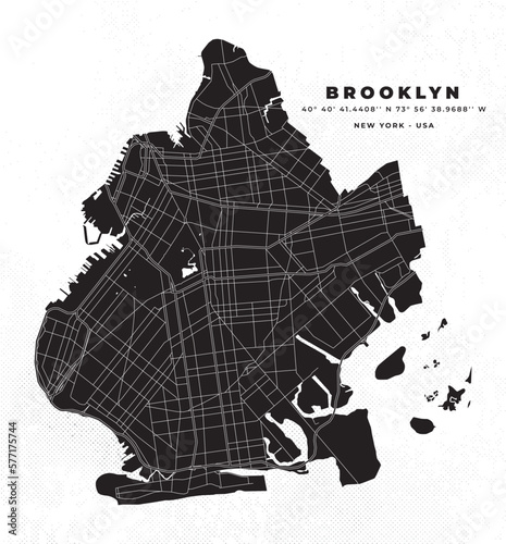 Brooklyn New York Map vector poster flyer