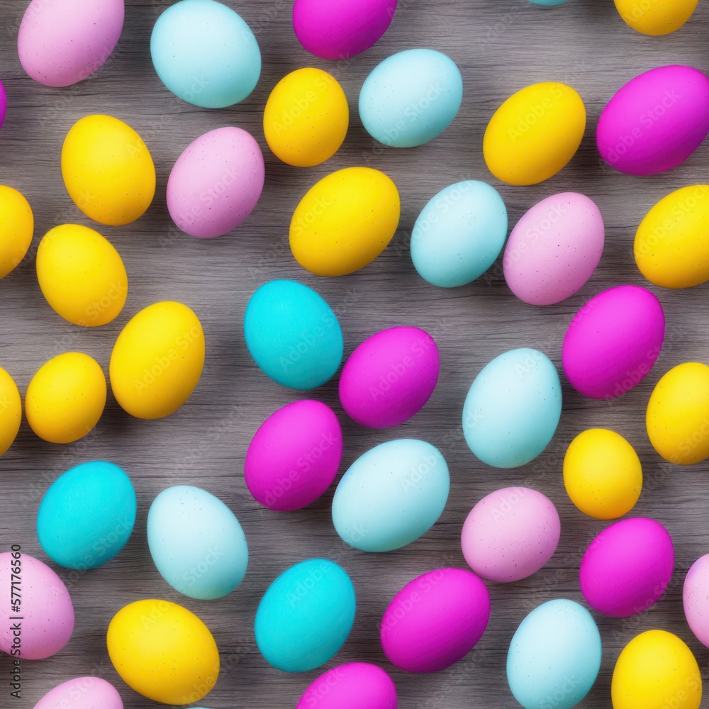 Easter eggs background in pale colors, generative ai Easter eggs background in pale colors, generative ai