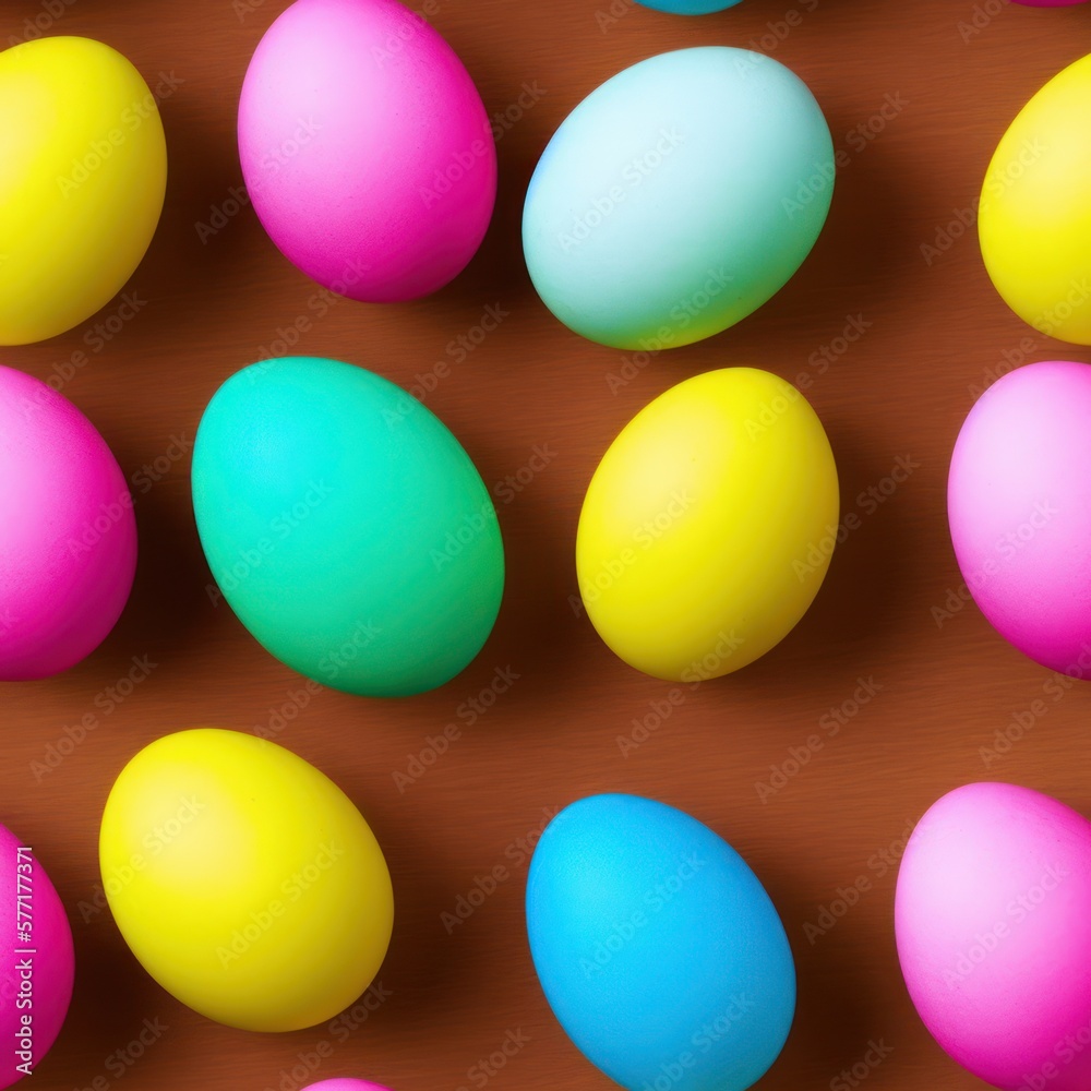 Easter eggs background in pale colors, generative ai