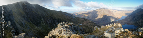 Snowdonia, Wales- Panoramic view of the Ogwen Valley