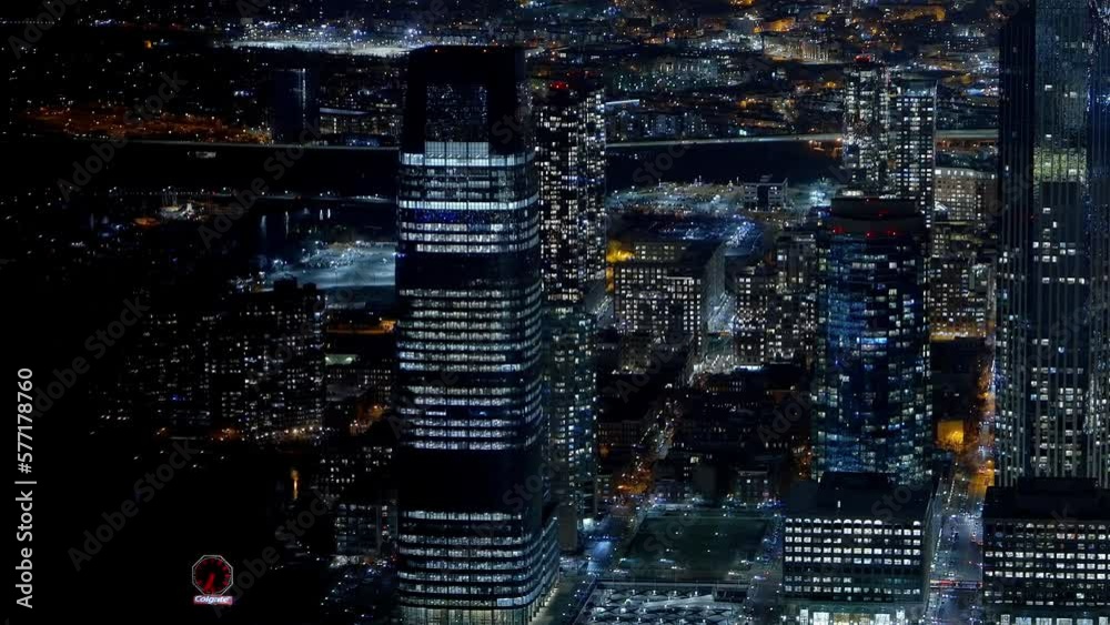 Aerial view over Jersey City at night - travel photography Aerial view over Jersey City at night - travel photography
