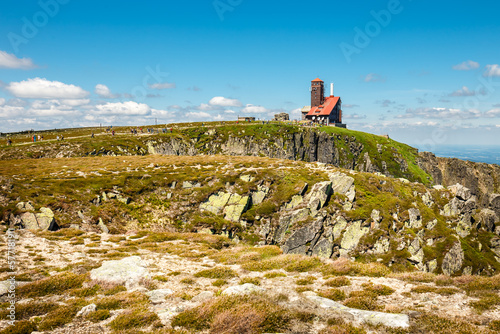 Fototapeta Naklejka Na Ścianę i Meble -  Snezne Jamy in the Karkonosze Mountains during sunny summer weather. Mountain glacial cauldrons. Karkonosze National Park, Poland
