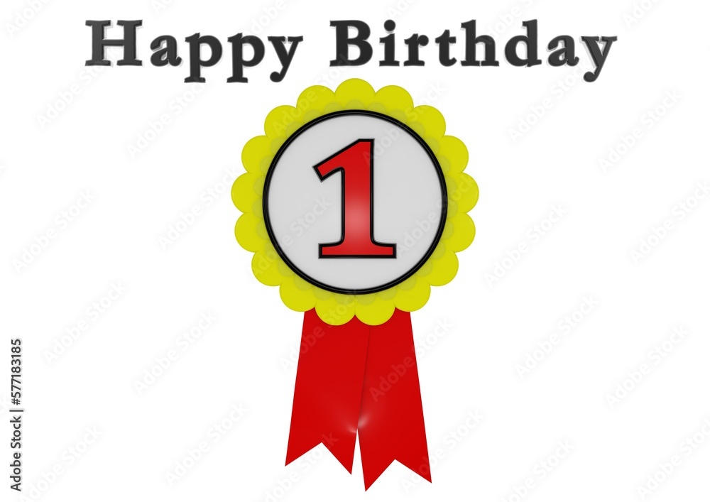 Obraz premium Happy Birthday Button