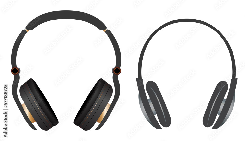 realistic stereo headphone isolated on white background realistic stereo headphone isolated on white background
