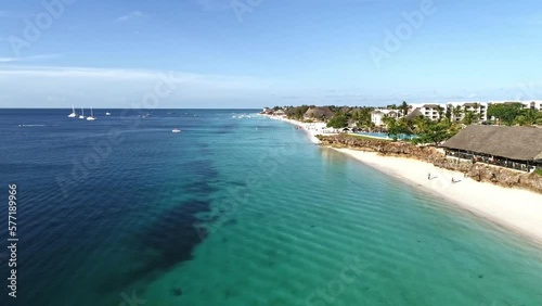 Aerial view of Kendwa and Nungwi beaches on Zanzibar Island, Tanzania