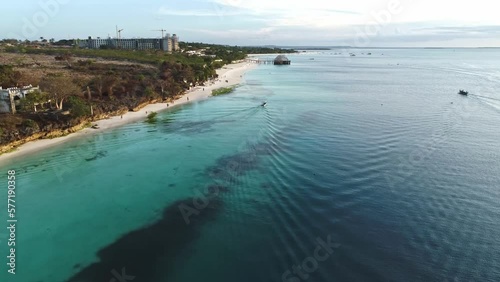Aerial view of Kendwa and Nungwi beaches on Zanzibar Island, Tanzania