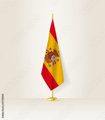 Spain flag on a flag stand.