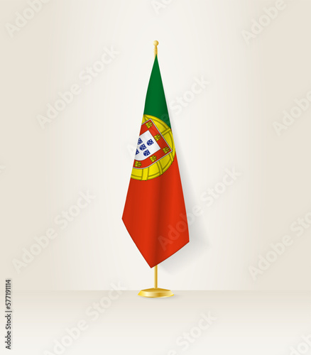 Portugal flag on a flag stand.