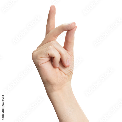 Male hand in a snapping gesture cut out