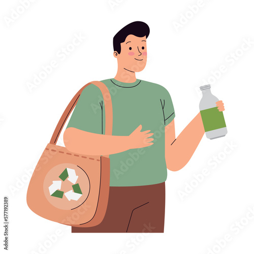 ecologist with eco bag