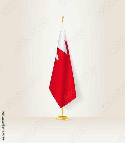 Bahrain flag on a flag stand.