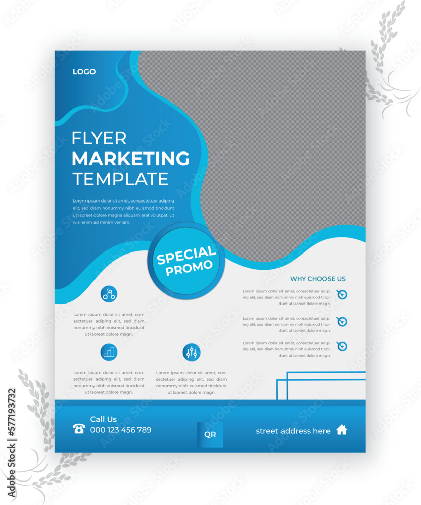Flyer design and company cover page template.