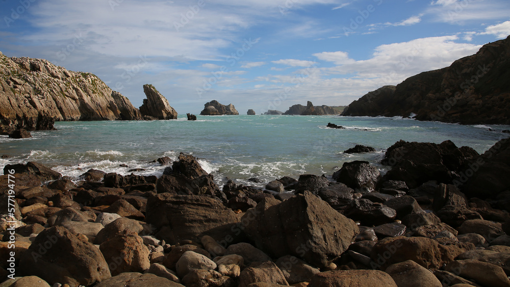Playa de Somocuevas, Liencres, Cantabria, España Playa de Somocuevas, Liencres, Cantabria, España