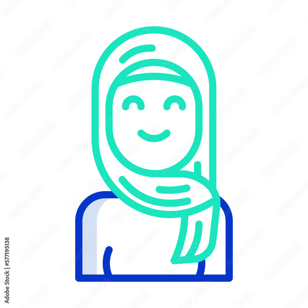 Obraz premium Muslim girl avatar icon