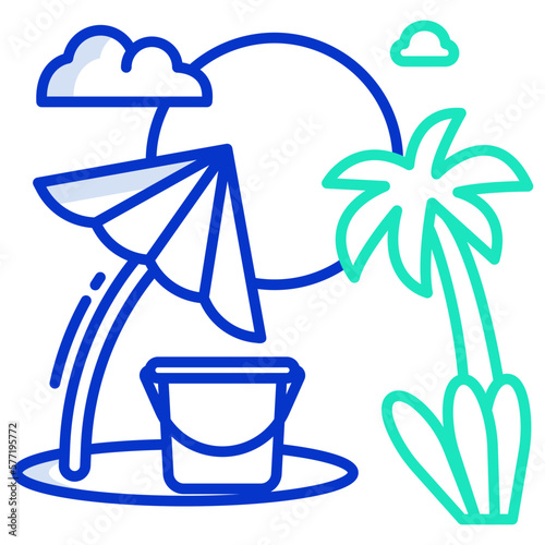 Summer beach icon