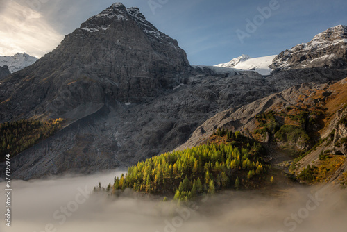 Italian Dolomites, Stelvio pass landscape in south Tyrol, Northern Italy