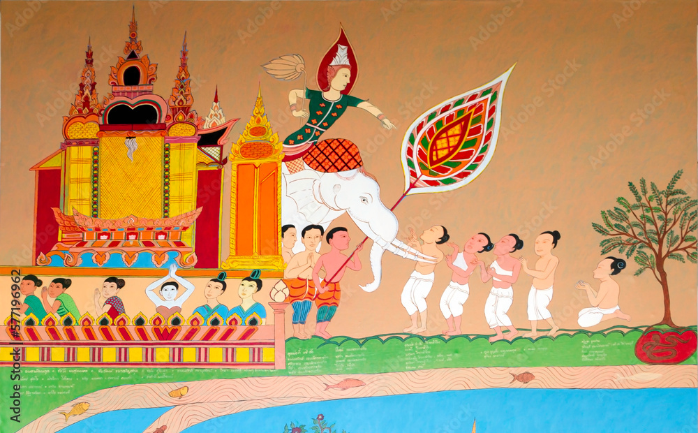 Obraz premium The legendary white elephant that selected the site for Wat Doi Suthep, Thailand