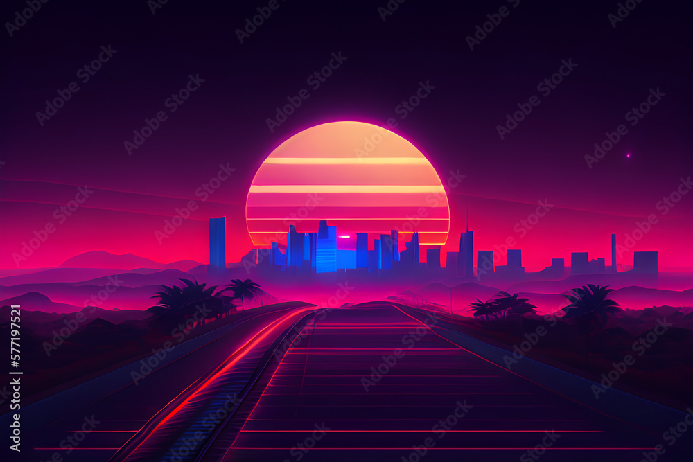 Obraz premium Vibrant Neon Cityscape Views | High-Quality Urban Nightlife Images for Your Creative Design Projects