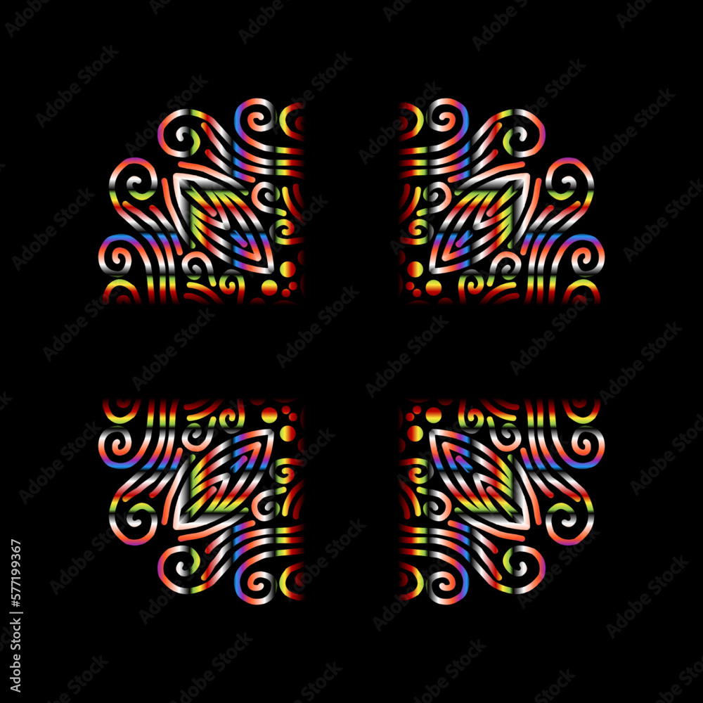 colourful caleidoscope symmetrical gradient modern line art pattern of indonesian culture traditional tenun batik ethnic dayak ornament for wallpaper ads background
colourful caleidoscope symmetrical gradient modern line art pattern of indonesian culture traditional tenun batik ethnic dayak ornament for wallpaper ads background
